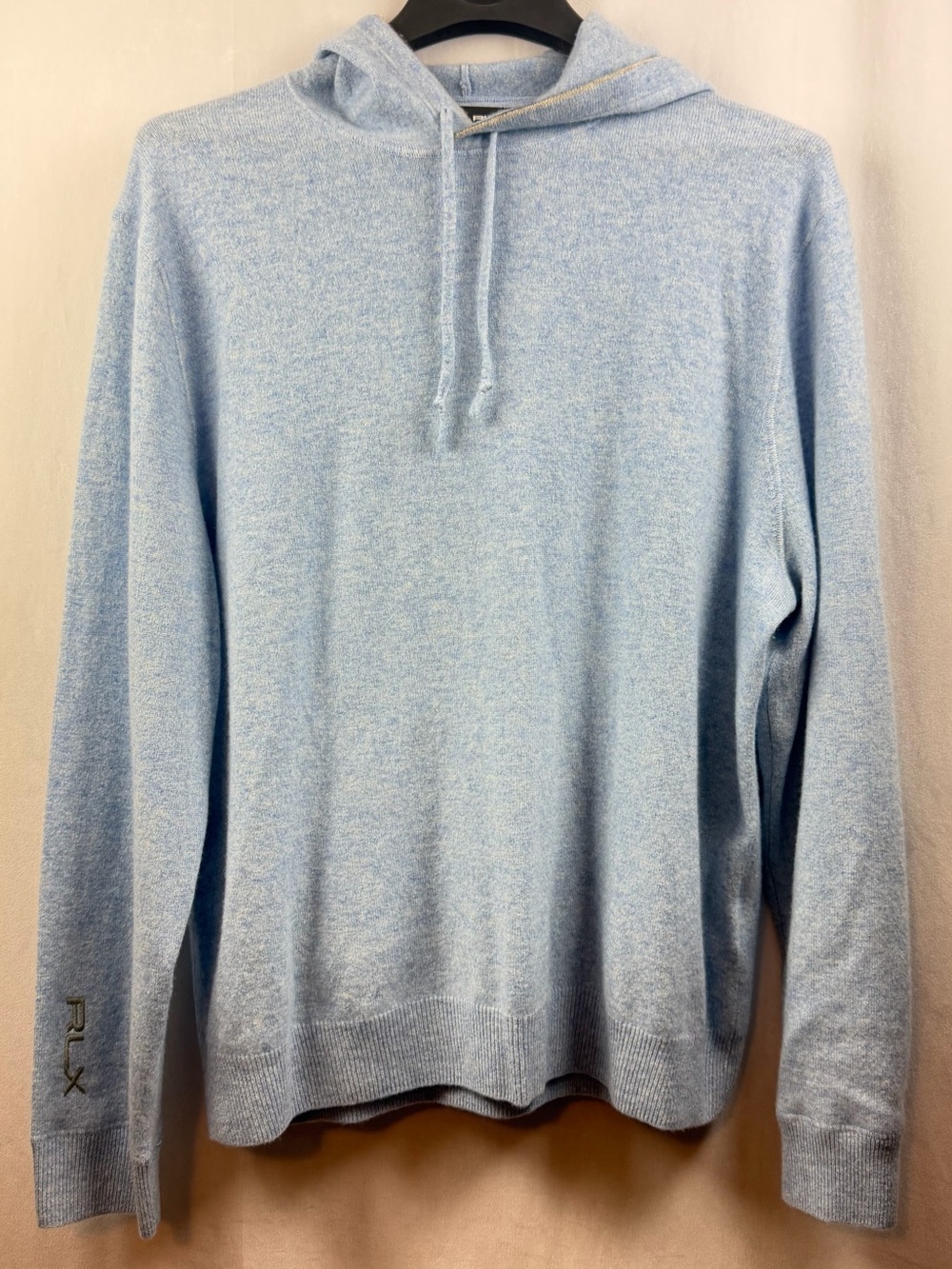Ralph Lauren RLX Cashmere Light Blue Men's Hooded Sweater Size XL NEW